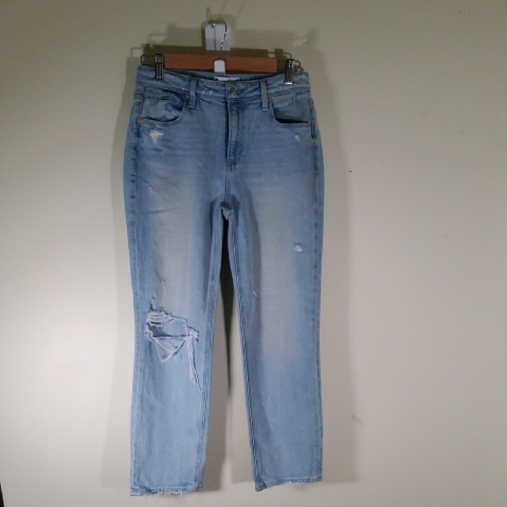 PAIGE Light Blue Distressed Straight Leg noella Jeans